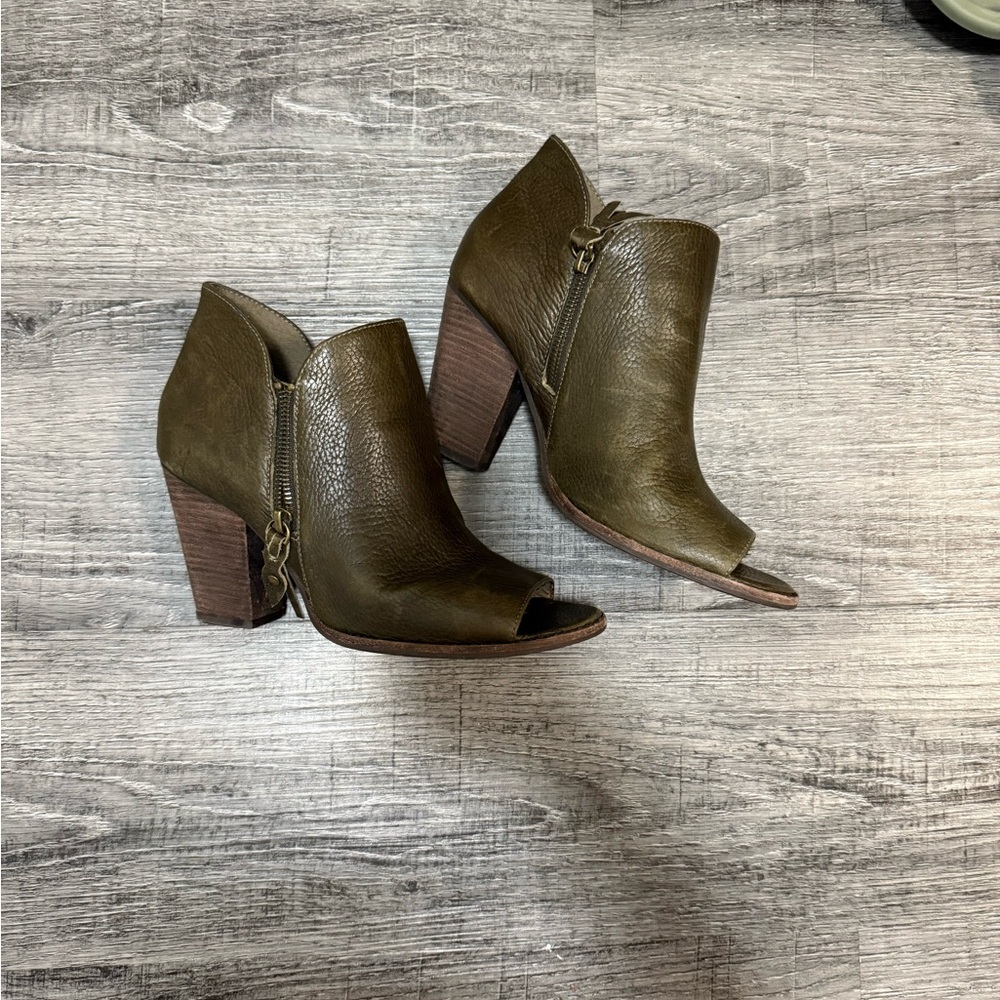 MIA Olive Ankle Booties with Peep-Toe